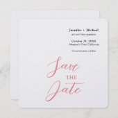 Trouw Huwelijk Minimalistische Calligrafie  Save The Date (Voorkant / Achterkant)