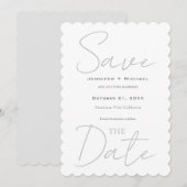 Trouw Huwelijk Minimalistische Calligrafie   Save The Date (Voorkant / Achterkant)