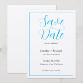 Trouw Huwelijk Minimalistische Calligrafie Schrift Save The Date (Voorkant / Achterkant)