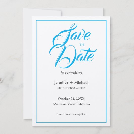 Trouw Huwelijk Minimalistische Calligrafie Schrift Save The Date (Voorkant)