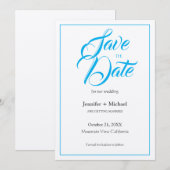 Trouw Huwelijk Minimalistische Calligrafie Schrift Save The Date (Voorkant / Achterkant)