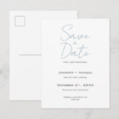 Trouw Huwelijk Minimalistische Calligrafie Script Aankondigingskaart (Voorkant / Achterkant)