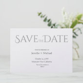 Trouw Huwelijk Minimalistische Calligrafie Script Save The Date (Staand voorkant)