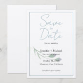 Trouw Huwelijk Minimalistische Calligrafie Script Save The Date (Voorkant / Achterkant)