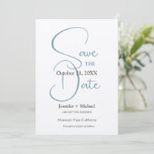 Trouw Huwelijk Minimalistische Calligrafie Script Save The Date (Staand voorkant)