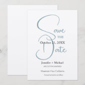 Trouw Huwelijk Minimalistische Calligrafie Script Save The Date (Voorkant / Achterkant)