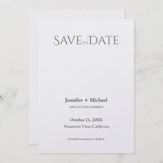 Trouw Huwelijk Minimalistische Calligrafie Script Save The Date (Voorkant / Achterkant)