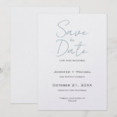 Trouw Huwelijk Minimalistische Calligrafie Script Save The Date (Voorkant / Achterkant)