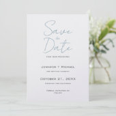 Trouw Huwelijk Minimalistische Calligrafie Script Save The Date (Staand voorkant)