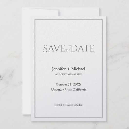 Trouw Huwelijk Minimalistische Calligrafie Script Save The Date (Voorkant)