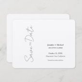 Trouw Huwelijk Minimalistische Calligrafie Script Save The Date (Voorkant / Achterkant)