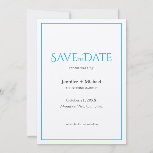 Trouw Huwelijk Minimalistische Calligrafie Script Save The Date (Voorkant)
