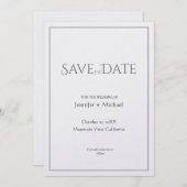 Trouw Huwelijk Minimalistische Kalligrafie Lettert Save The Date (Voorkant / Achterkant)