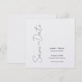 Trouw Huwelijk Minimalistische Kalligrafie Script Save The Date (Voorkant / Achterkant)