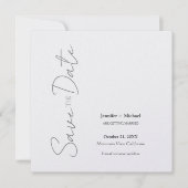 Trouw Huwelijk Minimalistische Kalligrafie Script Save The Date (Voorkant)