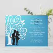 Trouw/Huwelijk Silhouet Kaart (Staand voorkant)