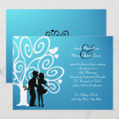 Trouw/Huwelijk Silhouet Kaart (Voorkant / Achterkant)
