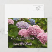 Trouw Hydrangea's Bewaar deze datum Aankondigingskaart (Voorkant / Achterkant)