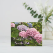Trouw Hydrangea's Bewaar deze datum Aankondigingskaart (Staand voorkant)