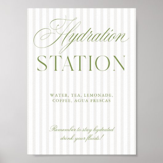Trouw Hydratatie Station Bord in Saliegroen en Bei Poster (Voorkant)