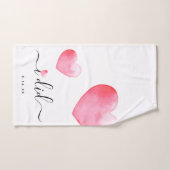Trouw | Ik deed | Waterverf Hart | Datum Bad Handdoek (Handdoek)
