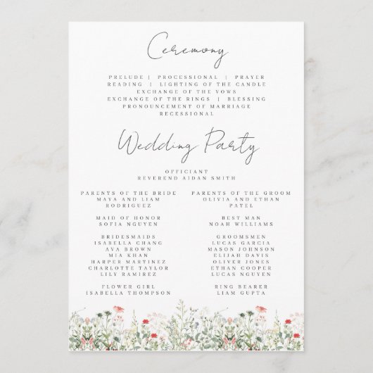 Trouw in bloemenweide programmakaart (Achterkant)