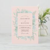 Trouw in Blush Roze Ethische Winter Kaart (Staand voorkant)