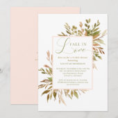 Trouw in de botanische groene bruiloftsdouche kaart (Voorkant / Achterkant)