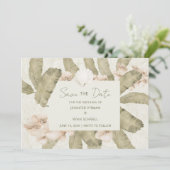 Trouw in de botanische tuin save the date (Staand voorkant)