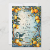 Trouw in de citroenbloesemtuint save the date (Voorkant)