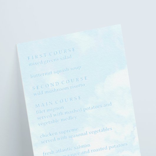 Trouw in de hemel menu