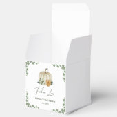 Trouw in de herfst groen blad Pompoen Bruidsdiner Bedankdoosjes (Geopend)