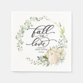 Trouw in de herfst met groene pompoen bruidsdiner servet (Voorkant)