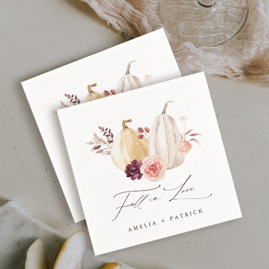 Trouw in de herfst met pompoen servet