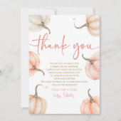 Trouw in de Liefde Roze Oranje Pompoen Bruidsdouch Bedankkaart (Voorkant)