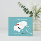 Trouw in het buitenland Ibiza Save The Date (Staand voorkant)