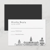 Trouw in Kaapstad | Gestileerde Skyline RSVP Kaartje (Voorkant / Achterkant)