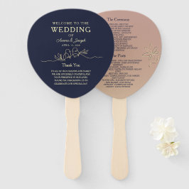 Trouw in marineblauw handwaaier