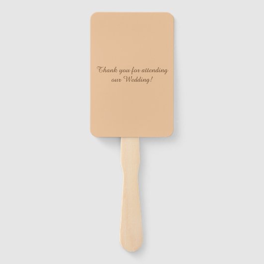 Trouw in perzik beige intrige handwaaier (Achterkant)