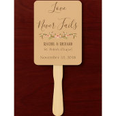 Trouw in perzik beige intrige handwaaier