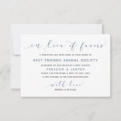 Trouw In Plaats Van Favorieten Stof Blauw Aquarel Bedankkaart (Voorkant)