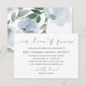 Trouw In Plaats Van Favorieten Stof Blauw Aquarel Bedankkaart (Voorkant / Achterkant)