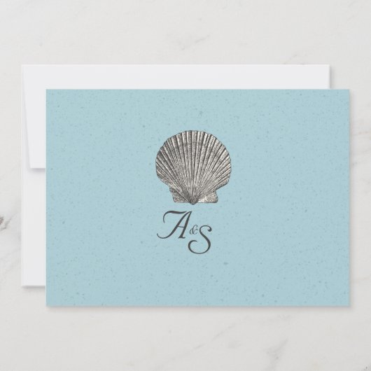 Trouw in vintage strandstijl kaart (Achterkant)