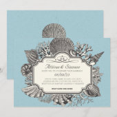 Trouw in vintage strandstijl kaart (Voorkant / Achterkant)