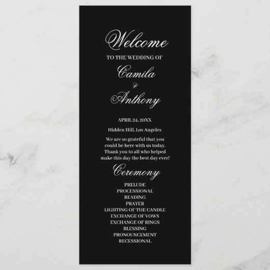 Trouw in zwart-wit programmakaart (Voorkant)