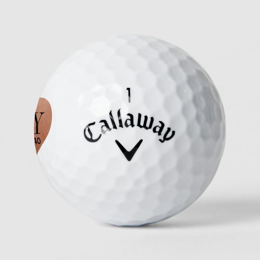 Trouw Initiaal Monogram Datum Koper Hart Golfballen (Logo)