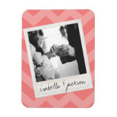 Trouw Instagram foto retro frame Aangepaste tekst Magneet (Verticaal)