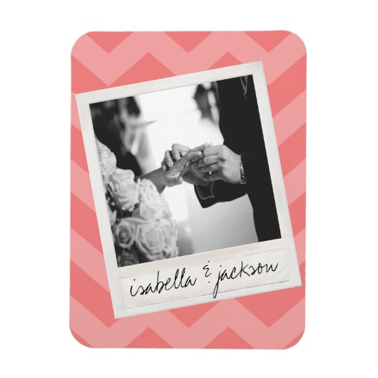 Trouw Instagram foto retro frame Aangepaste tekst Magneet (Verticaal)