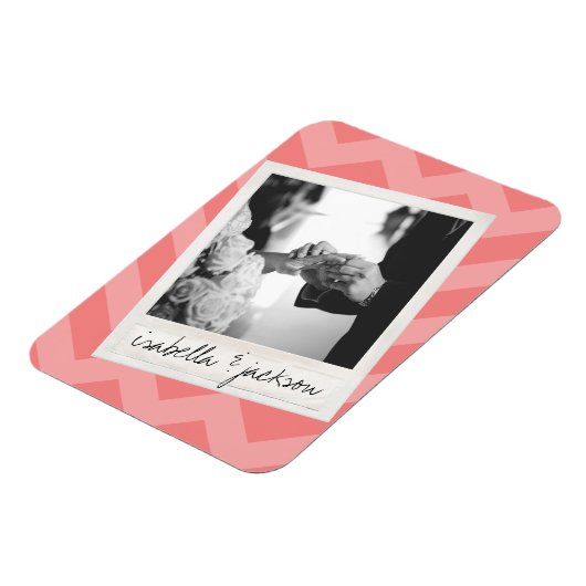 Trouw Instagram foto retro frame Aangepaste tekst Magneet (Linkerzijde)