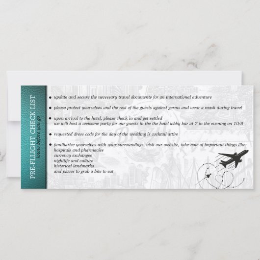 Trouw Instapkaart Uitnodiging Teal Brazilië (Achterkant)